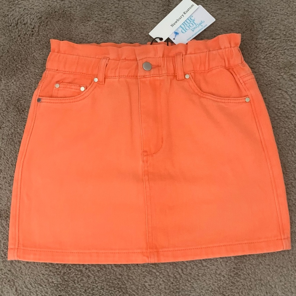 Orange 90s jean skirt